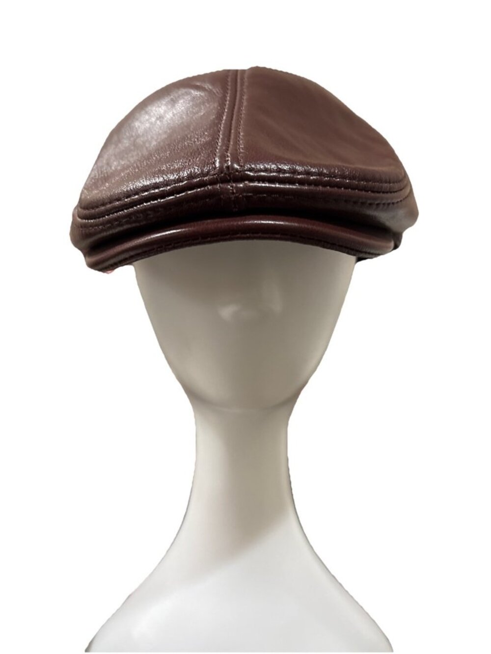 Lethmik 100% Leather Brown Newsboy Hat Size Large